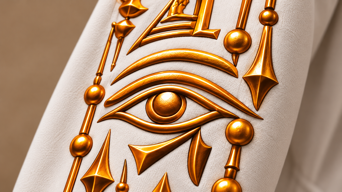 MOLVEXY Falcon Ascend Hoodie – White & Gold Egyptian Edition – Molvexy